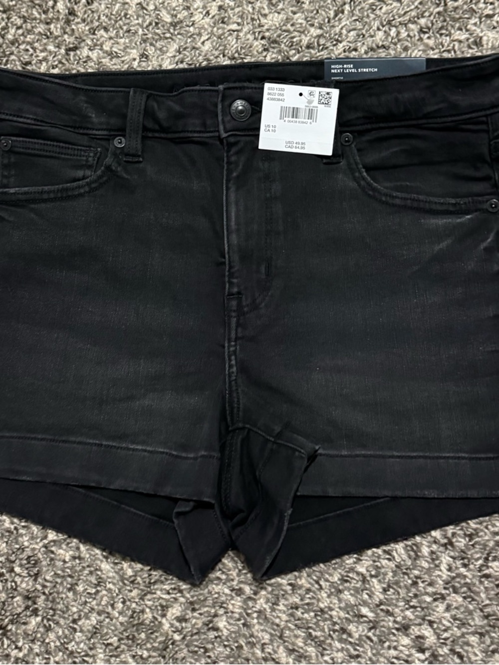American Eagle Outfitters Black High-Rise Jean Shorts
